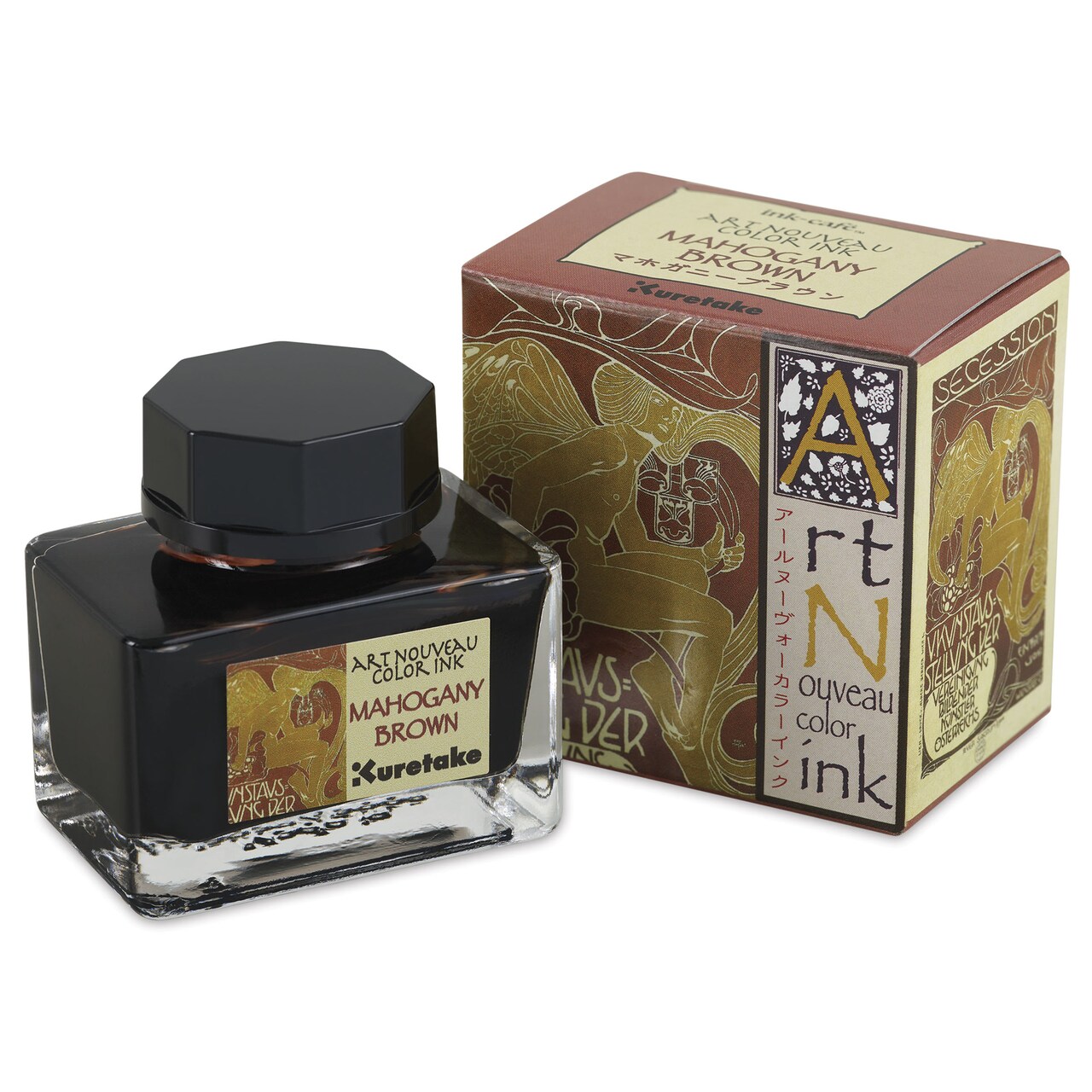 Kuretake Ink-Café Art Nouveau Ink - Mahogany Brown, 20 ml